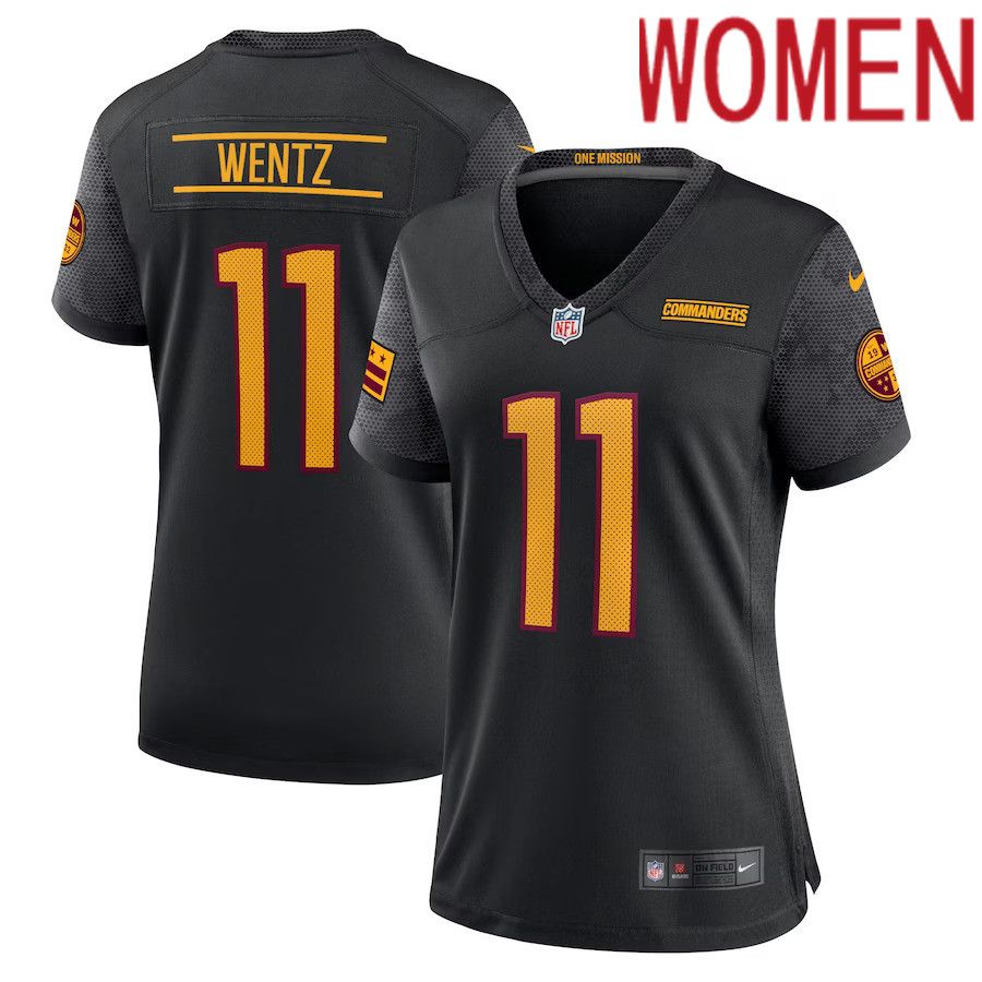 Women Washington Commanders #11 Wentz Nike Black Alternate Game Player NFL Jersey->women nfl jersey->Women Jersey